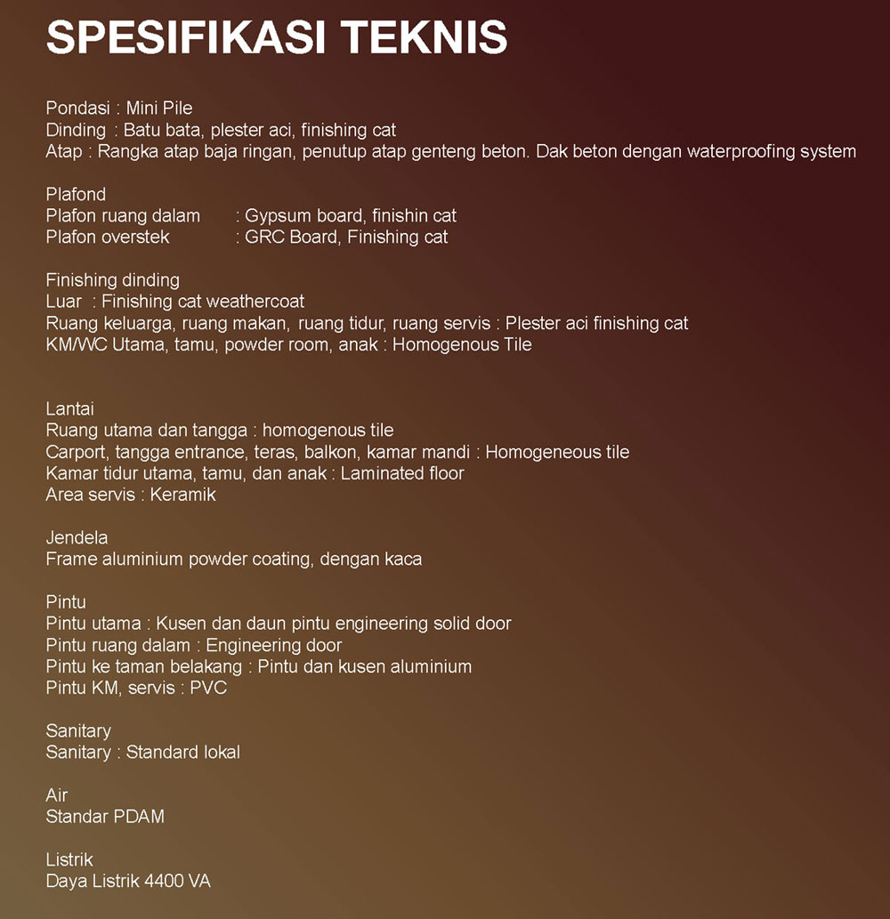 Spesifikasi Rumah Mewah BSD